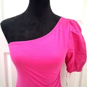NWT French Connection Pink One Shoulder Top   Size XXS(2)